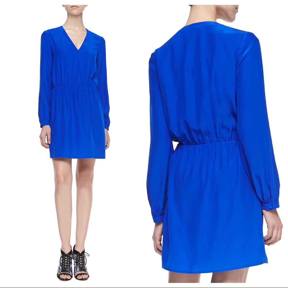 NWT Amanda Uprichard silky fairway blue dress